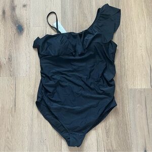 Maternity One-Shoulder Ruffle Swimsuit